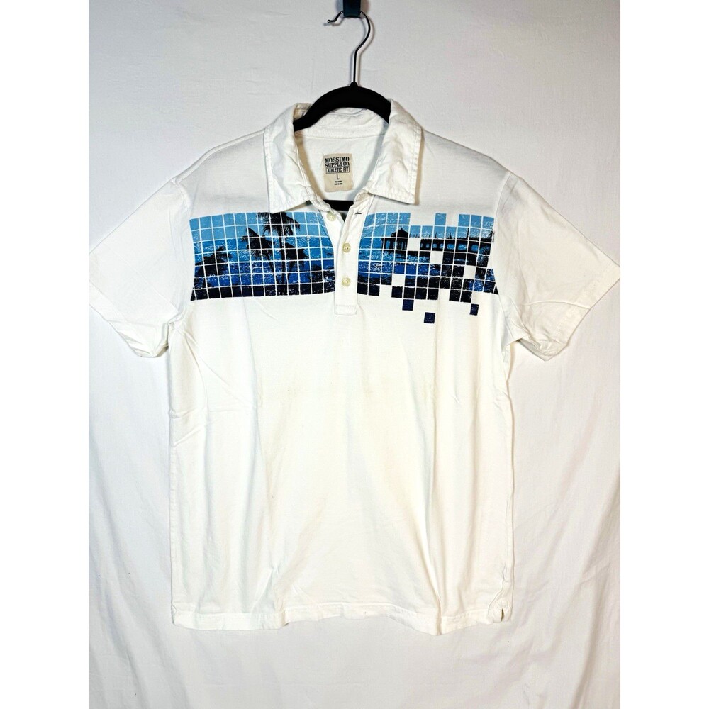 Mossimo Supply Co. Men’s Graphic Print Polo Short Sleeve Cotton Athletic Fit L